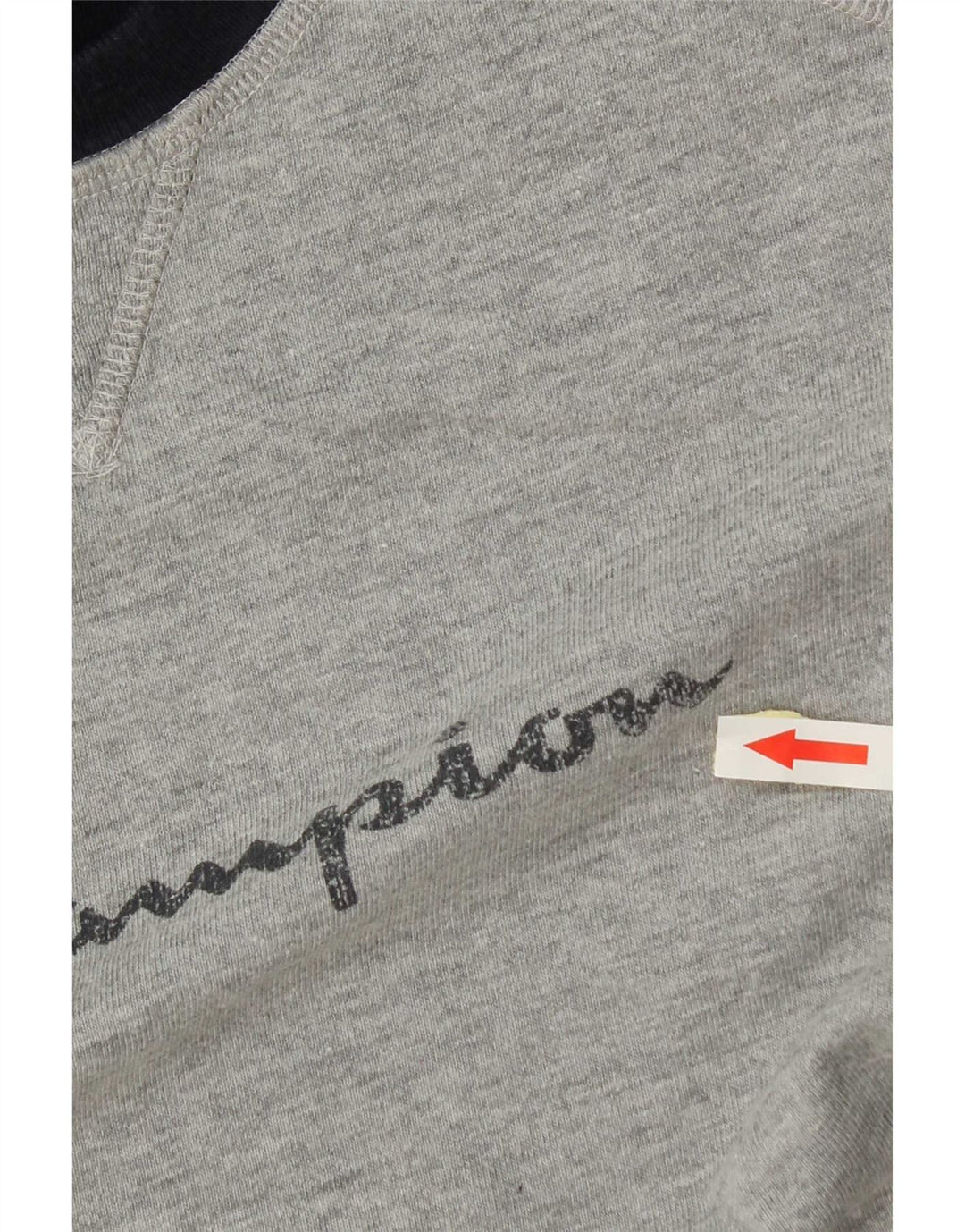 Champion Mens Graphic Top Long Sleeve Medium Grey Colourblock Cotton