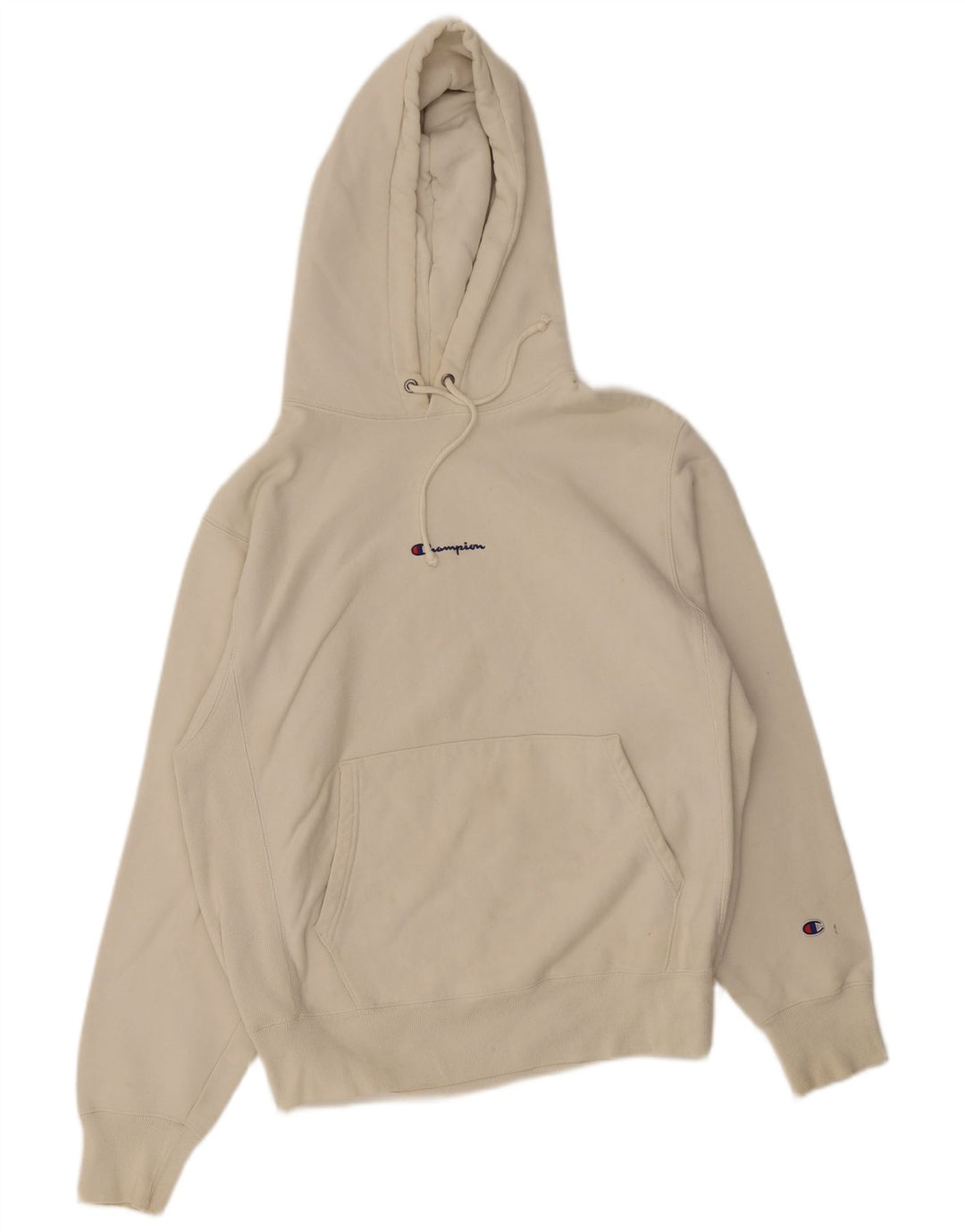 Champion Mens Reverse Weave Hoodie Jumper Medium White