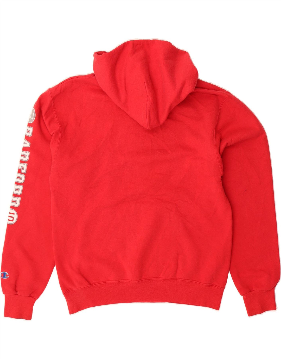 CHAMPION Mens Authentic Graphic Hoodie Jumper Medium Red Cotton Vintage Champion and Second-Hand Champion from Messina Hembry 