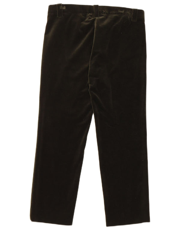 Metradamo Womens Velvet Crop Casual Trousers EU 40 Medium W30 L25 Green