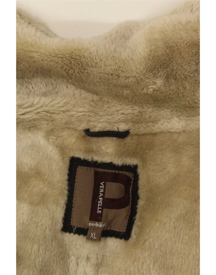 Conbipel Mens Shearling Jacket UK 42 XL crna koža