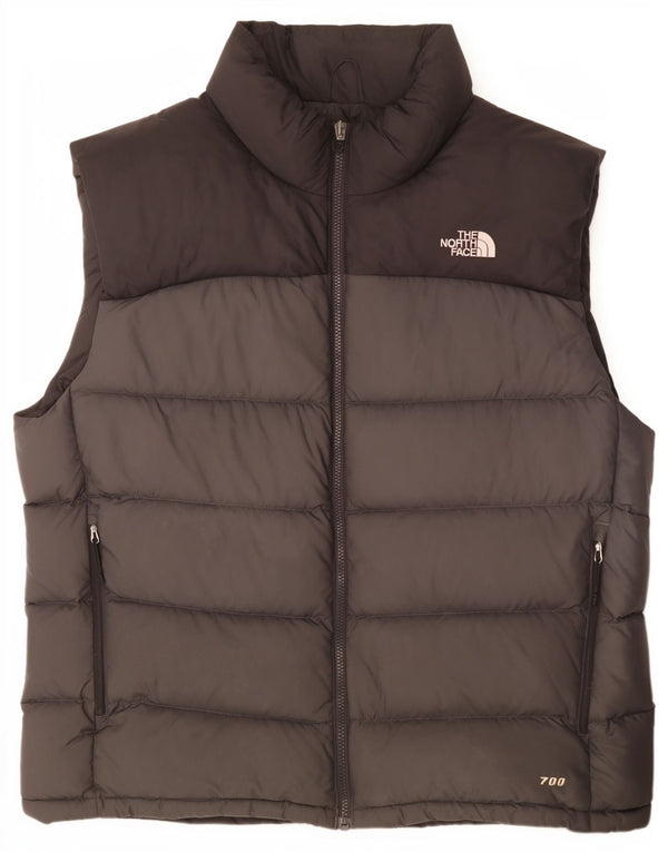 Męska wyściełana kamizelka The North Face UK 42 XL, szary nylon z blokami kolorów