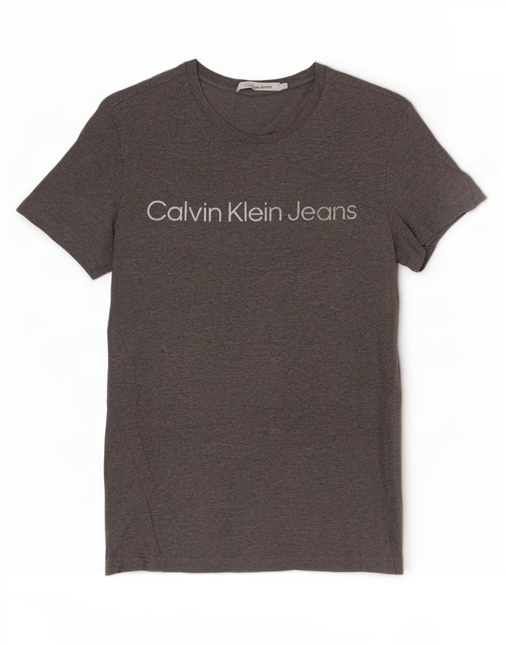 Calvin Klein Jeans T-Shirt Graphique Homme Gris Moyen