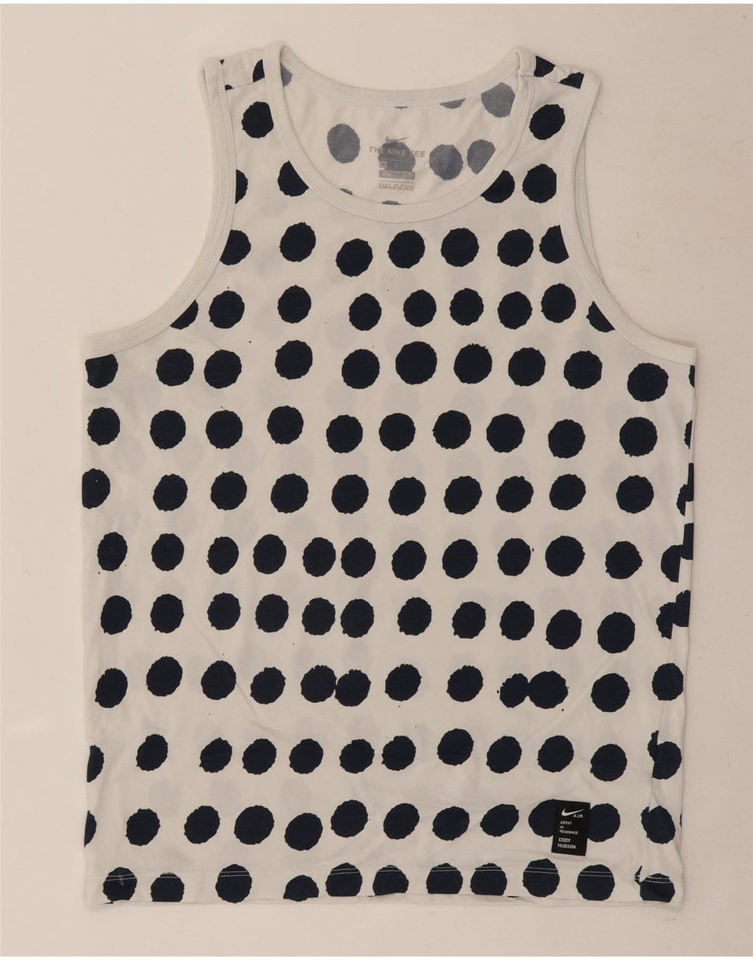 Nike Mens Dri Fit Vest Top Medium White Polka Dot