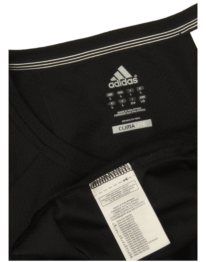 ADIDAS Hommes Climalite T-Shirt Haut Grand Noir Polyester