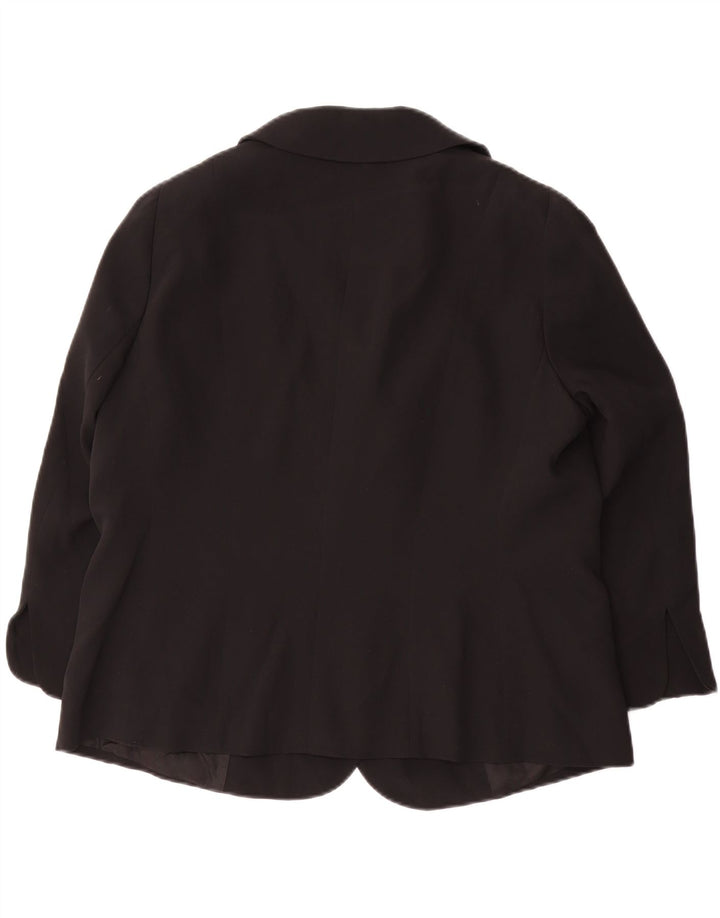 Luisa Spagnoli Womens Blazer Jacket UK 18 XL Black Silk