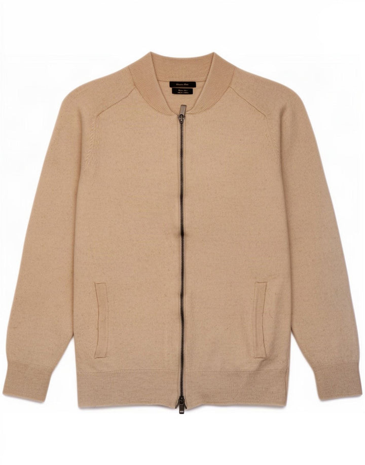 Massimo Dutti Dame Cardigan Sweater UK 12 Medium Beige Uld