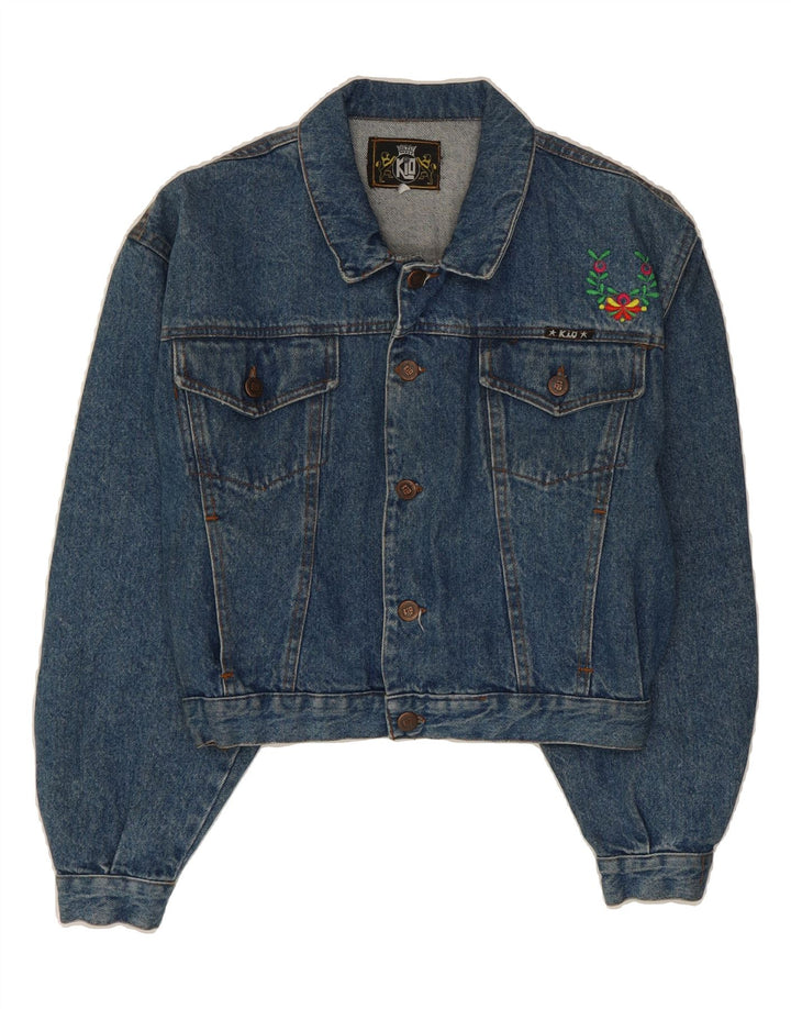 VINTAGE Womens Denim Jacket UK 14 Medium Blue Vintage Vintage and Second-Hand Vintage from Messina Hembry 