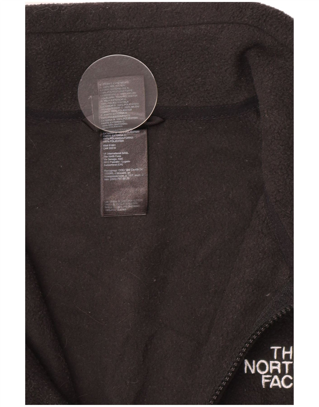 The North Face Mens Liner Fleece Jacket UK 38 Medium Black Polyester