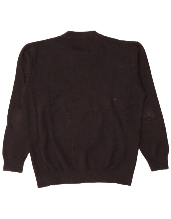 Zara Mens Crew Neck Jumper Sweater Medium Black Cotton