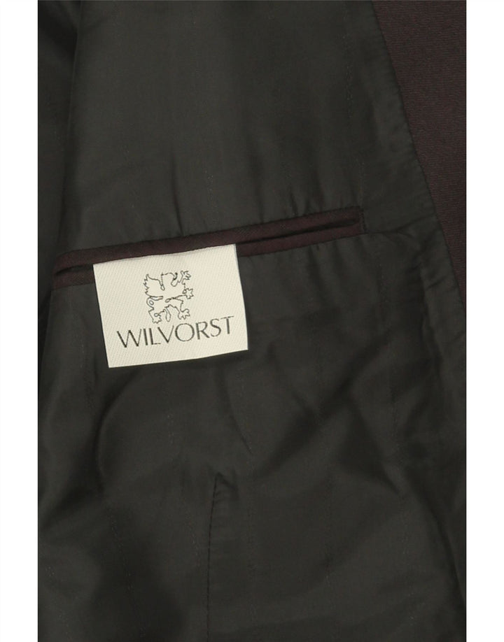WILVORST Womens Double Breasted Blazer Jacket UK 14 Medium Maroon Vintage Wilvorst and Second-Hand Wilvorst from Messina Hembry 