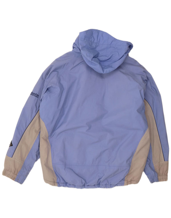 Damska kurtka narciarska z kapturem Columbia Omni-Tech UK 18 XL Niebieski nylon z blokami kolorów