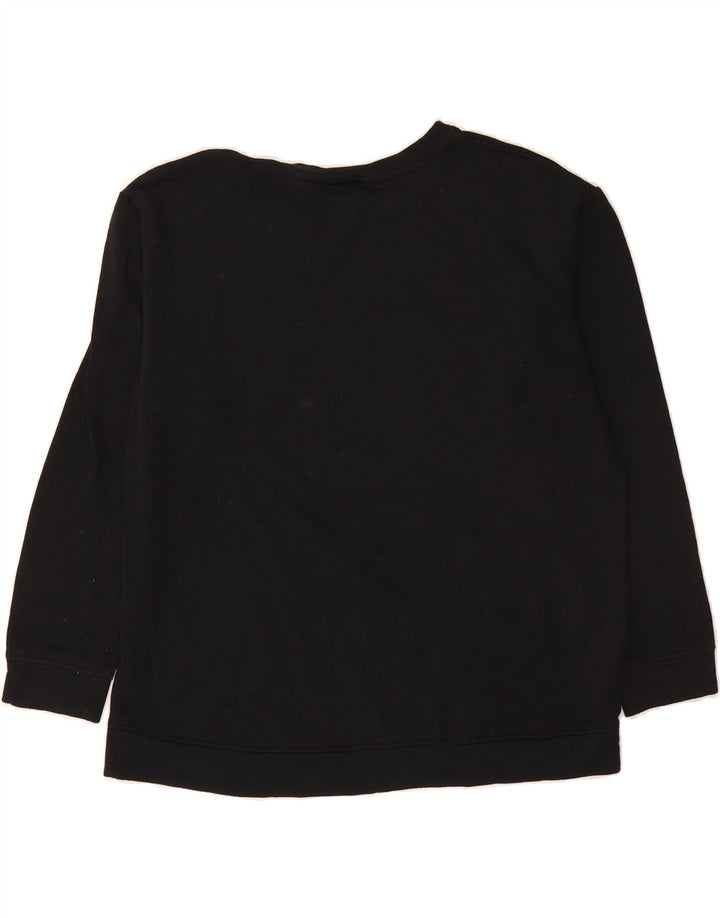 ORVIS Womens Oversized Graphic Sweatshirt Jumper UK 16 Large Black Modal Vintage Orvis and Second-Hand Orvis from Messina Hembry 