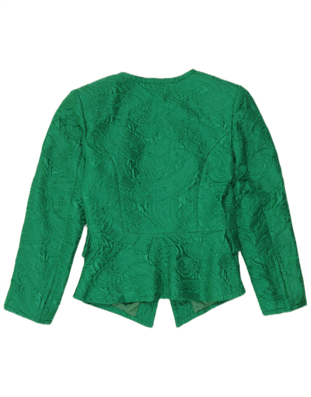 Vintage dame 5-knaps blazerjakke UK 12 Medium Green Paisley