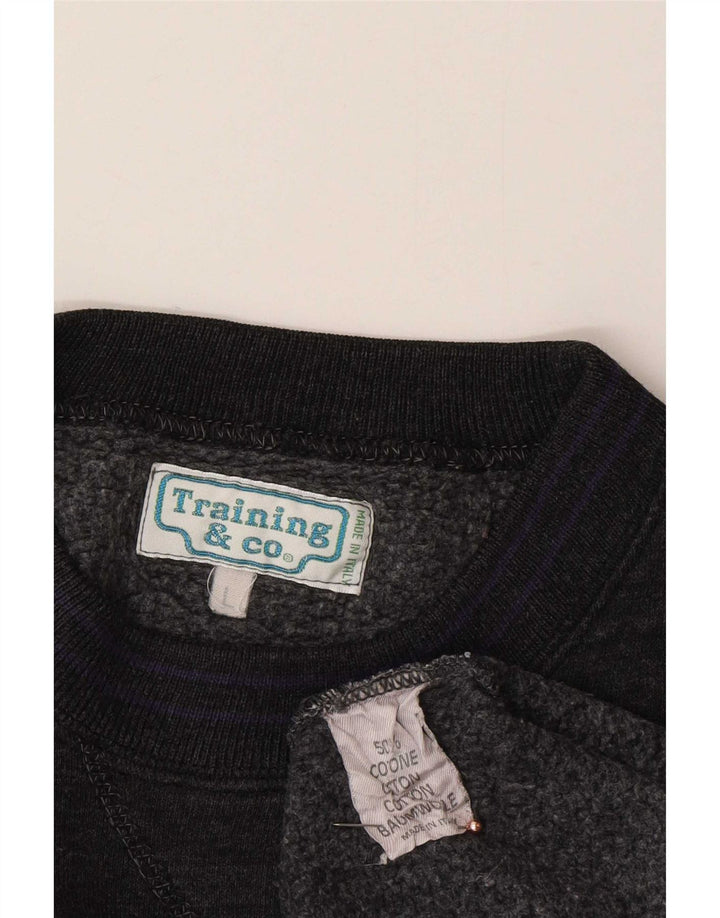 Vintage Mens Sweatshirt Jumper Large Grey Cotton
