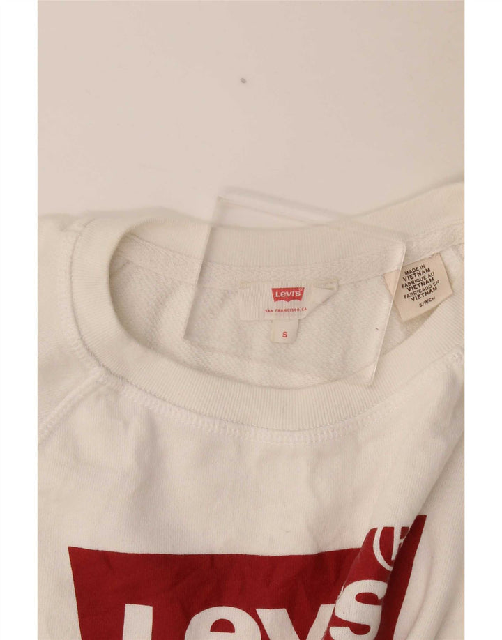 Levi's Sweat-shirt surdimensionné graphique pour femme UK 10 Small Blanc