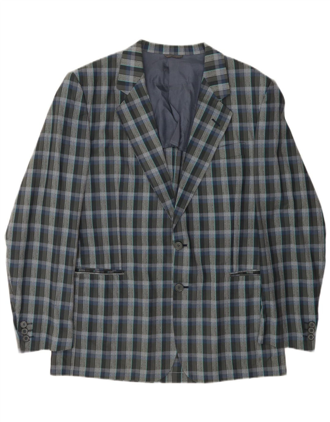 Vintage Mens 2 Button Blazer Jacket UK 38 Medium Grey Check