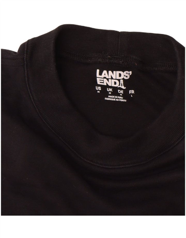 Top da uomo Lands End a maniche lunghe in cotone nero medio