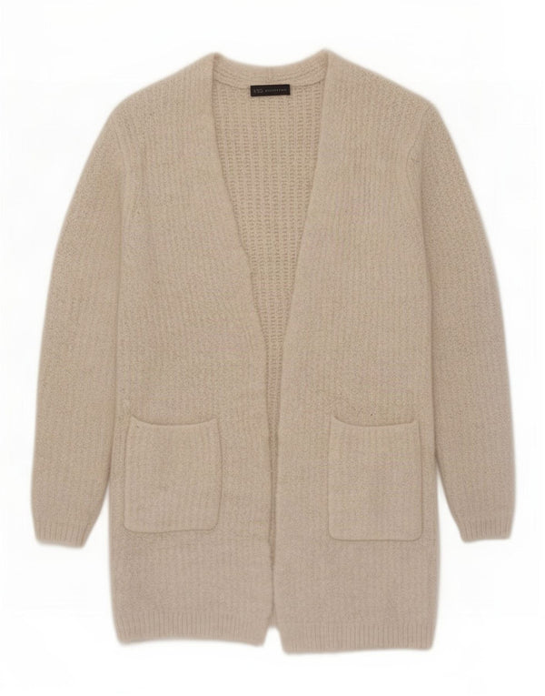 Marks & Spencer Damen Longline Open Cardigan Pullover UK 10 Small Beige