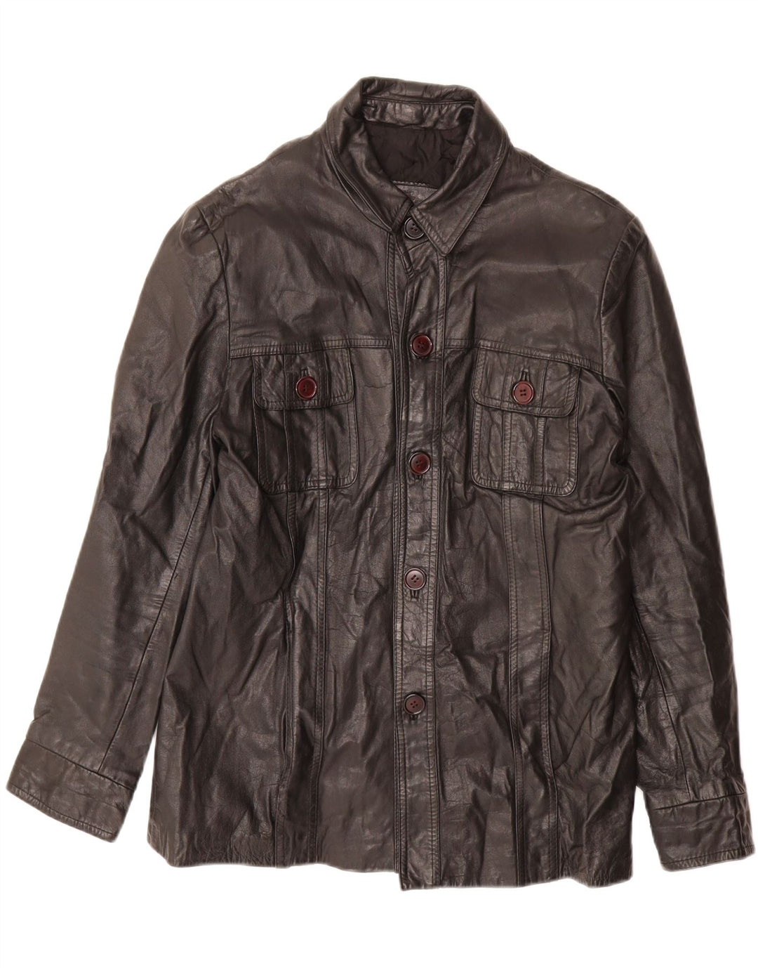 VINTAGE Mens Leather Jacket UK 36 Small Black Leather Vintage Vintage and Second-Hand Vintage from Messina Hembry 