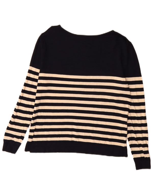 Maglione Zara da donna con scollo a barca UK 10 piccolo a righe blu navy