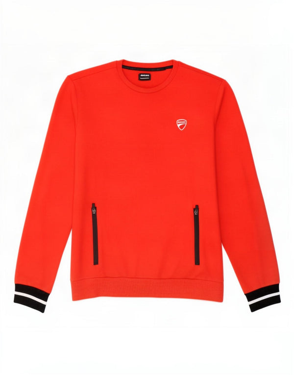 Felpa grafica per ragazzi Ducati 13-14 anni XL Rosso Colourblock in cotone