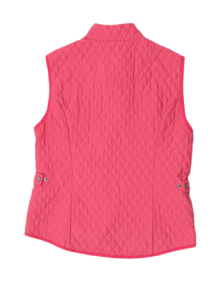 Barbour Womens Quilted Gilet UK 12 Medium Pink Polyester