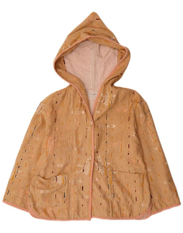 Forte Manteau à capuche pour femme UK 46 Large Viscose à pois beige
