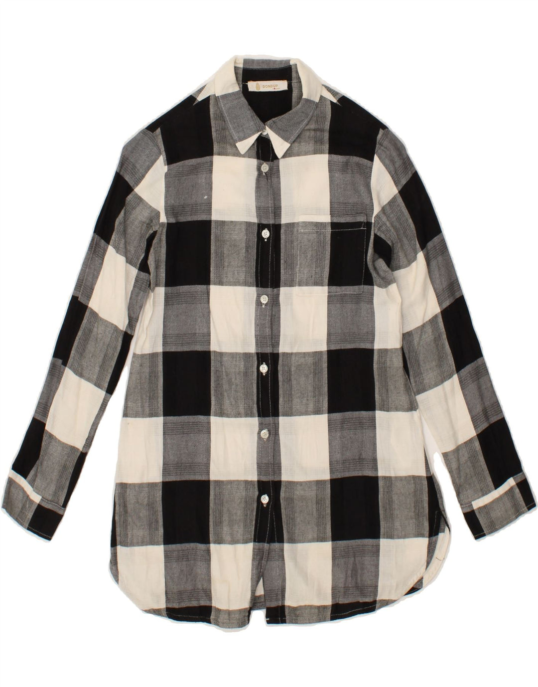 DONDUP Girls Shirt 9-10 Years Black Check Cotton Vintage Dondup and Second-Hand Dondup from Messina Hembry 