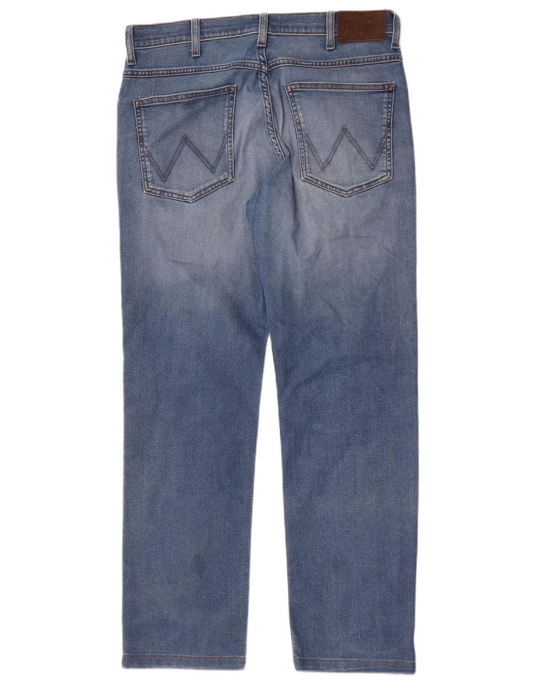 Wrangler Mens Distressed Straight Jeans W32 L30 Blue
