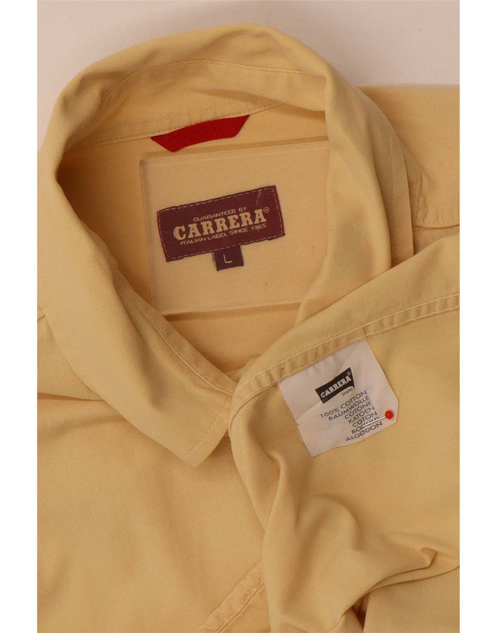 Carrera Mens Shirt Large Yellow Cotton