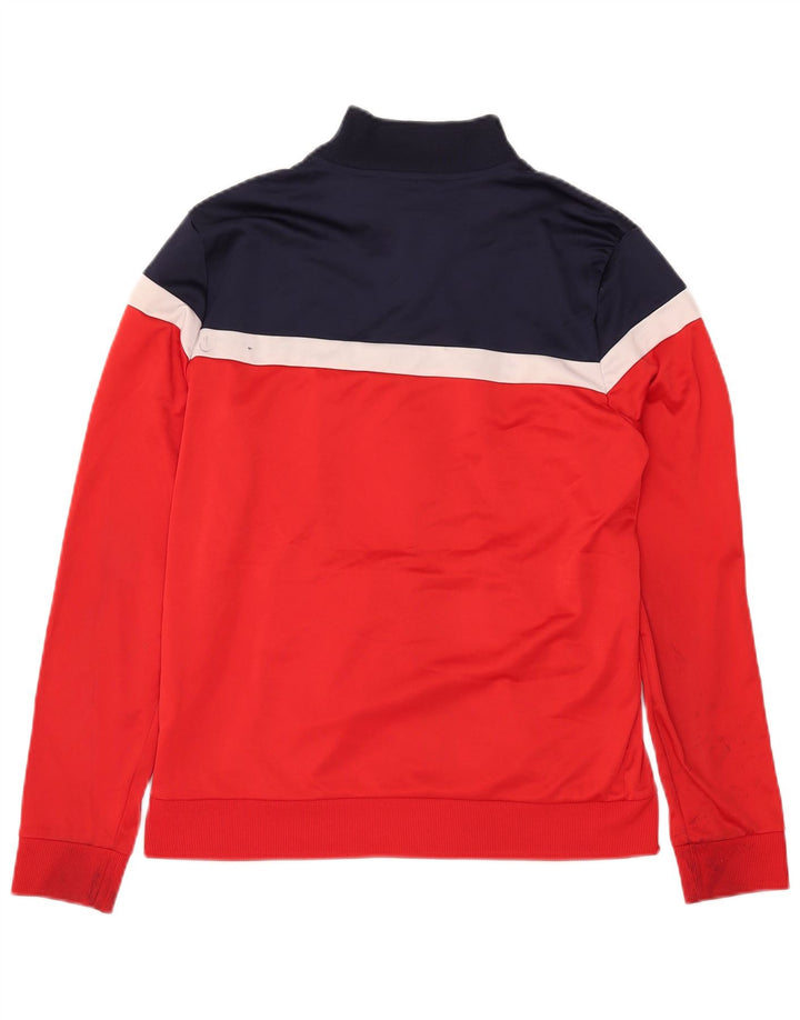 FILA Mens Tracksuit Top Jacket Small Red Colourblock Polyester