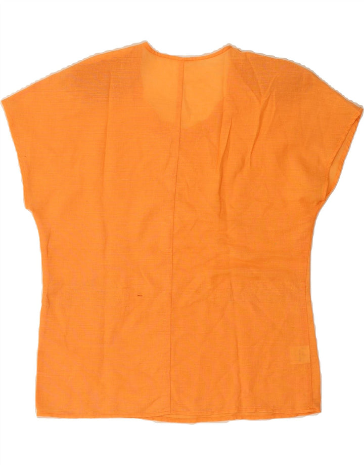 VINTAGE Womens Blouse Top UK 14 Medium Orange Vintage Vintage and Second-Hand Vintage from Messina Hembry 