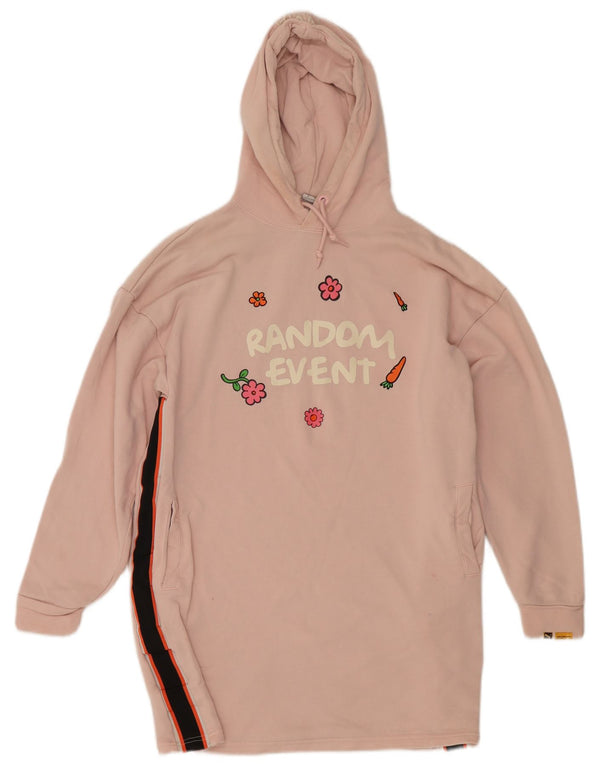 Puma Womens Graphic Oversized Hoodie Dress UK 10 Small Rosa Farbblock