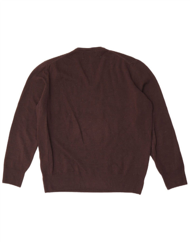 Zara Herre V-hals sweater XL Brun Uld