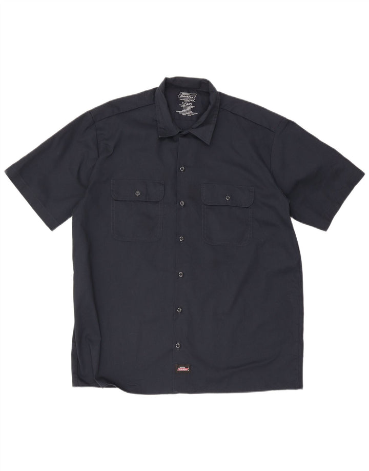 Dickies Chemise à manches courtes pour homme Large Bleu marine Polyester