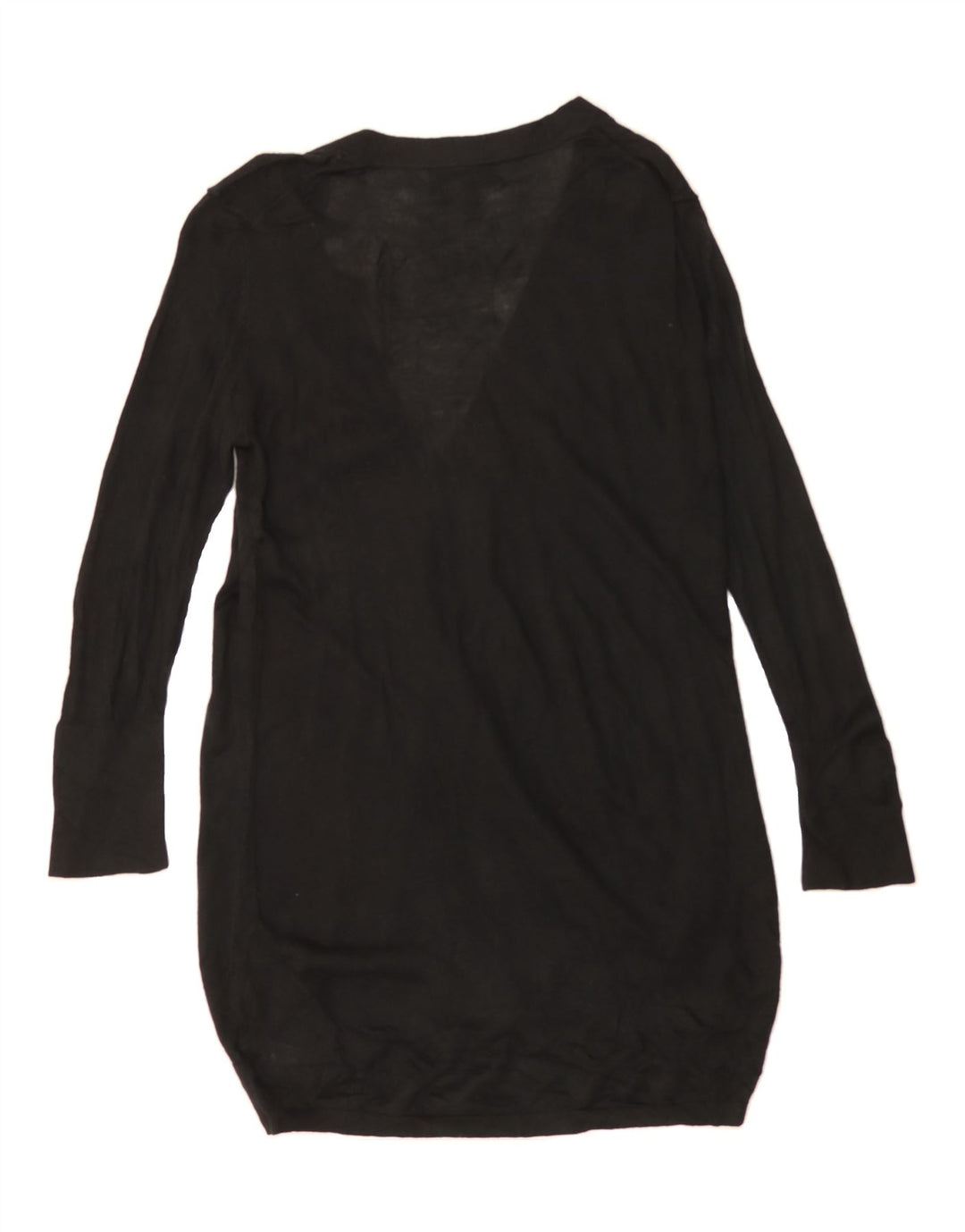 MOSSIMO Womens 3/4 Sleeve Longline Cardigan Sweater UK 12 Medium Black Vintage Mossimo and Second-Hand Mossimo from Messina Hembry 