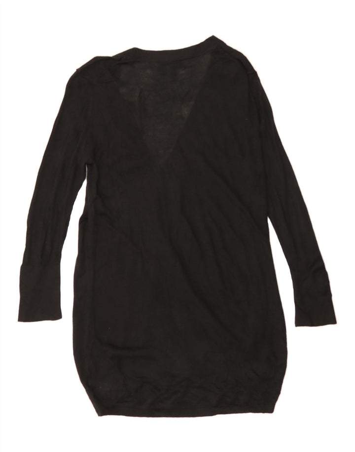 MOSSIMO Womens 3/4 Sleeve Longline Cardigan Sweater UK 12 Medium Black Vintage Mossimo and Second-Hand Mossimo from Messina Hembry 
