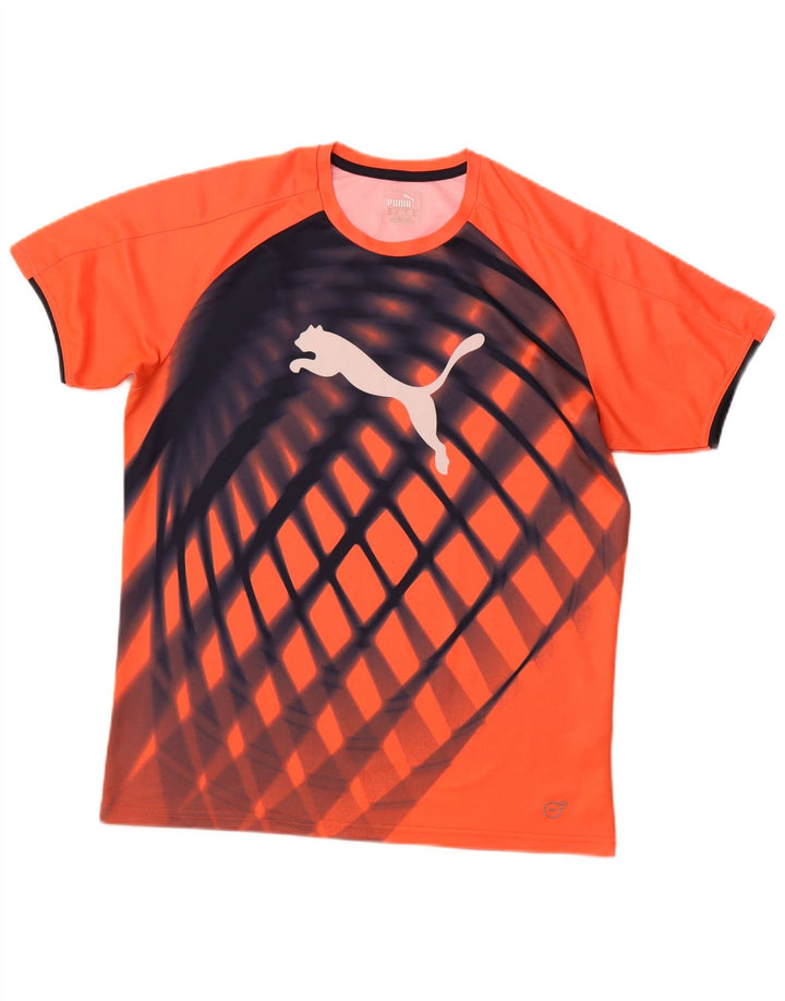 Puma Herren Grafik-T-Shirt-Oberteil Mittelorange kariert