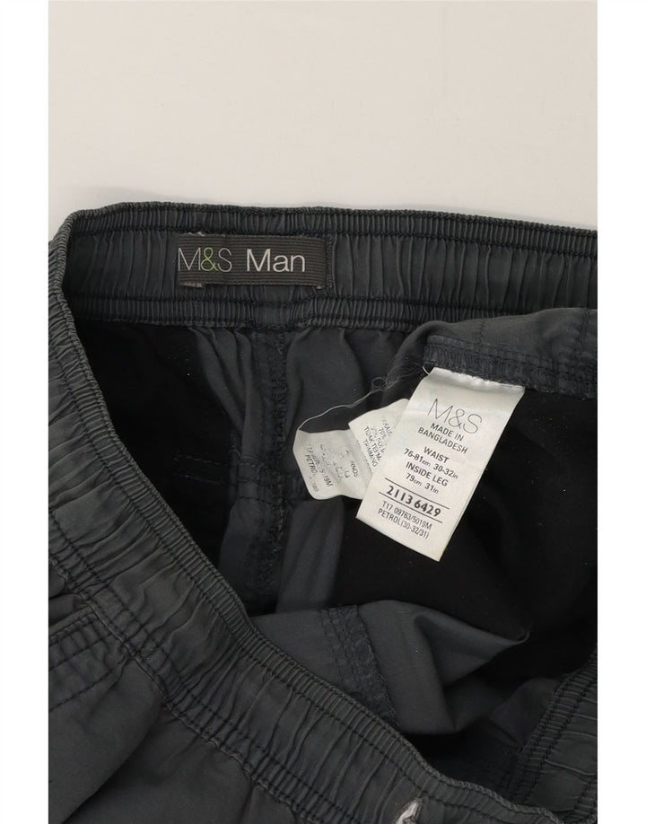 Marks & Spencer Mens Straight Casual Trousers W32 L32 Grey