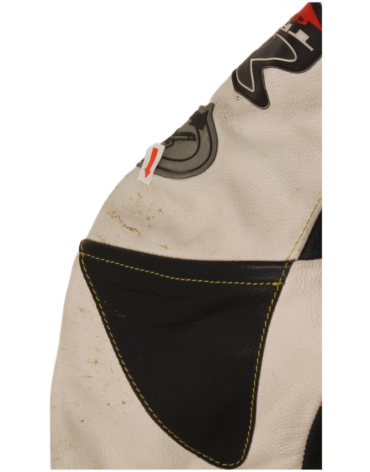 SPIDI Womens Graphic Racer Jacket IT 42 Medium Black Colourblock Leather