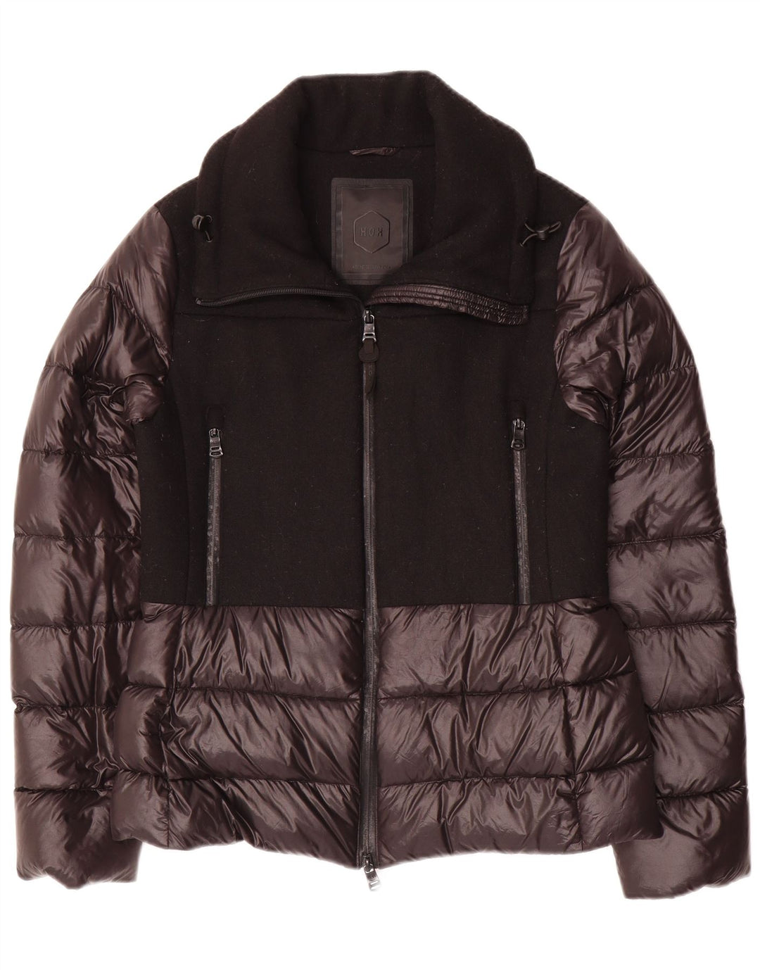 HOX Womens Padded Jacket UK 12 Medium Black Colourblock Polyester
