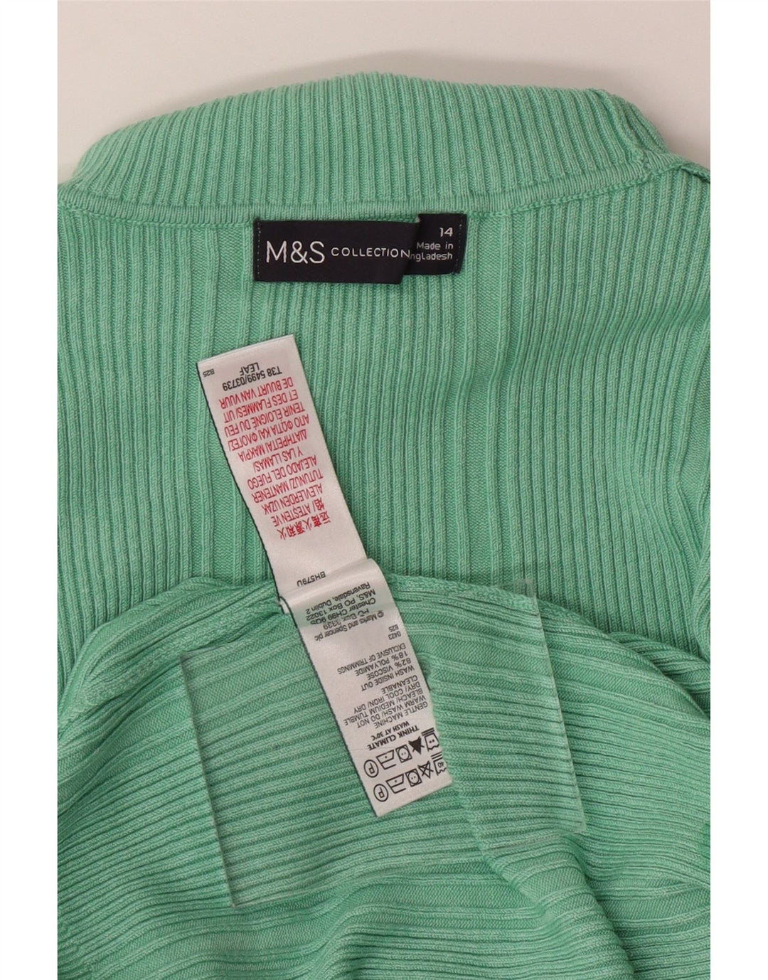 MARKS & SPENCER Womens Roll Neck Jumper Sweater UK 14 Medium Green Viscose Vintage Marks & Spencer and Second-Hand Marks & Spencer from Messina Hembry 