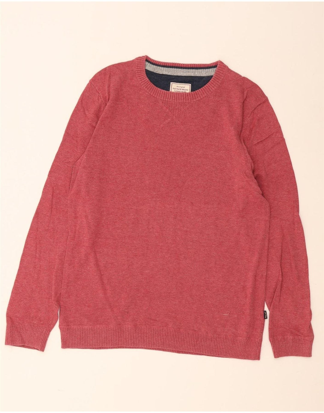 Maglione girocollo da uomo Fat Face in cotone rosso medio