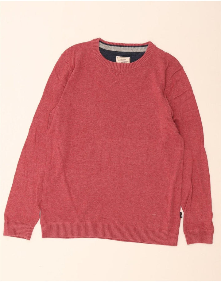 Maglione girocollo da uomo Fat Face in cotone rosso medio