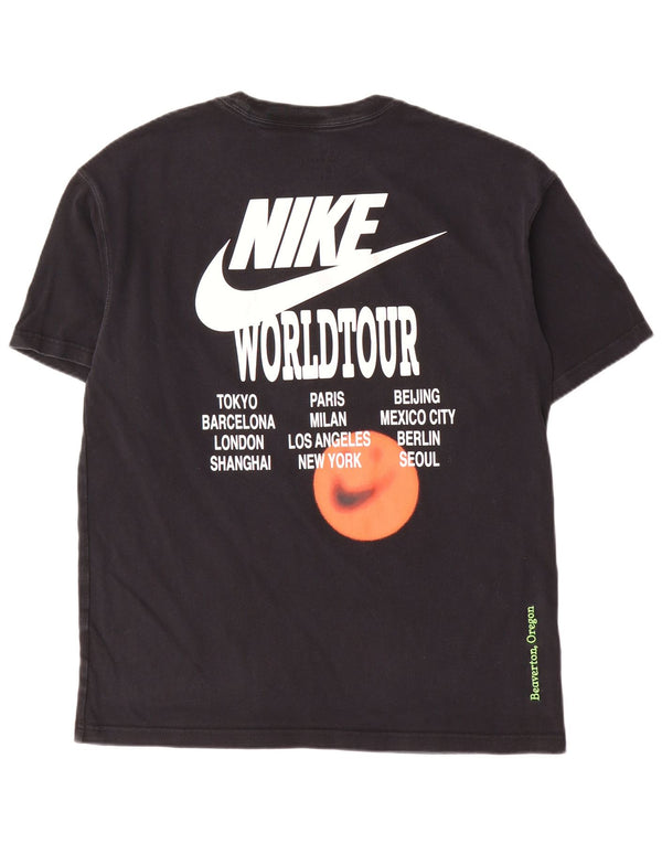 Nike Herre grafisk T-shirt Top Medium Sort Bomuld
