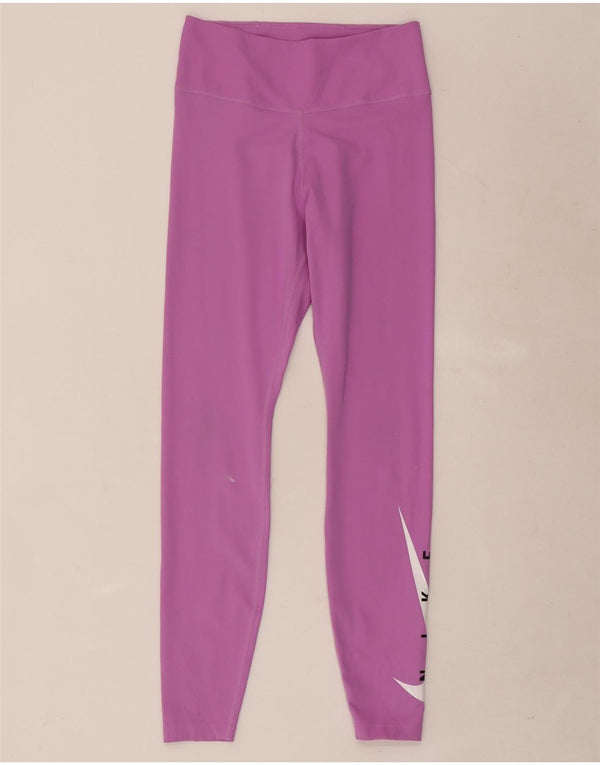 Nike Damen Dri Fit Graphic Leggings UK 8 Small Pink
