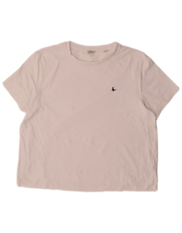 Jack Wills Damen T-Shirt Top UK 14 Large Weiße Baumwolle