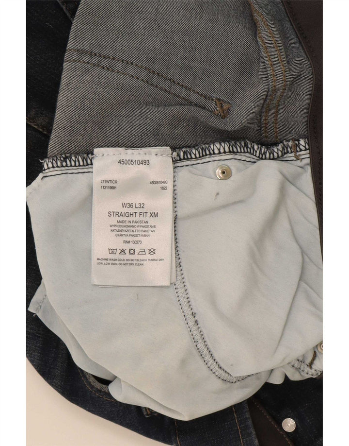 Lee Herren Straight Jeans W36 L32 Blaue Baumwolle