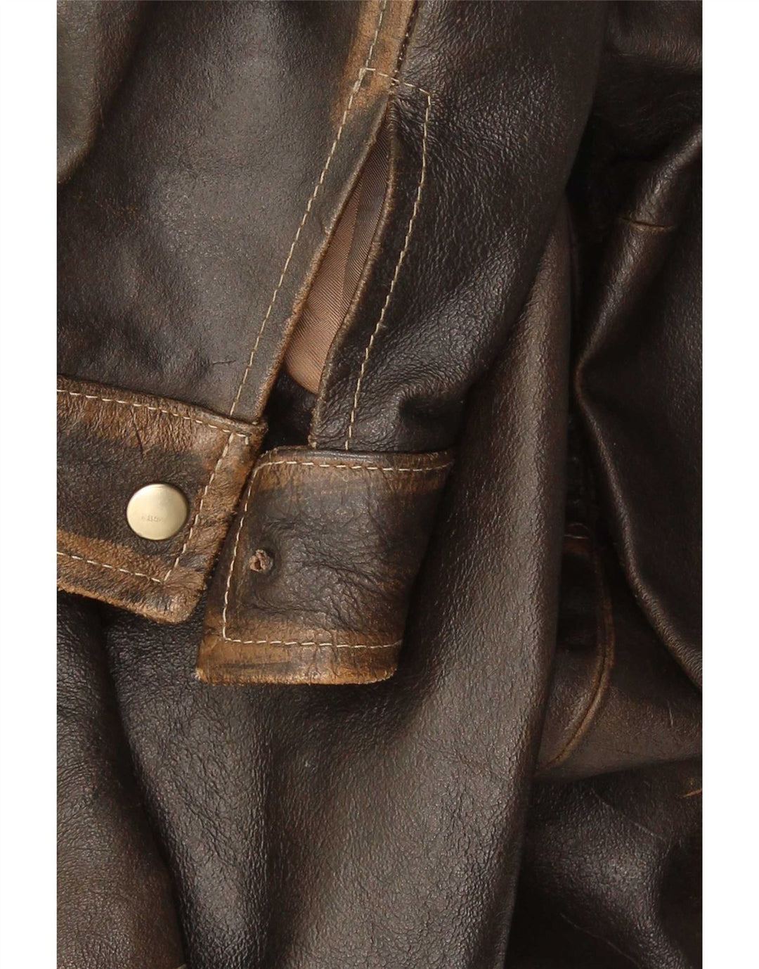 Jaqueta de couro masculina vintage IT 48 marrom médio